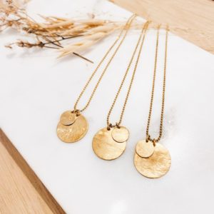 Atelier Duo de médailles en collier plaqué or