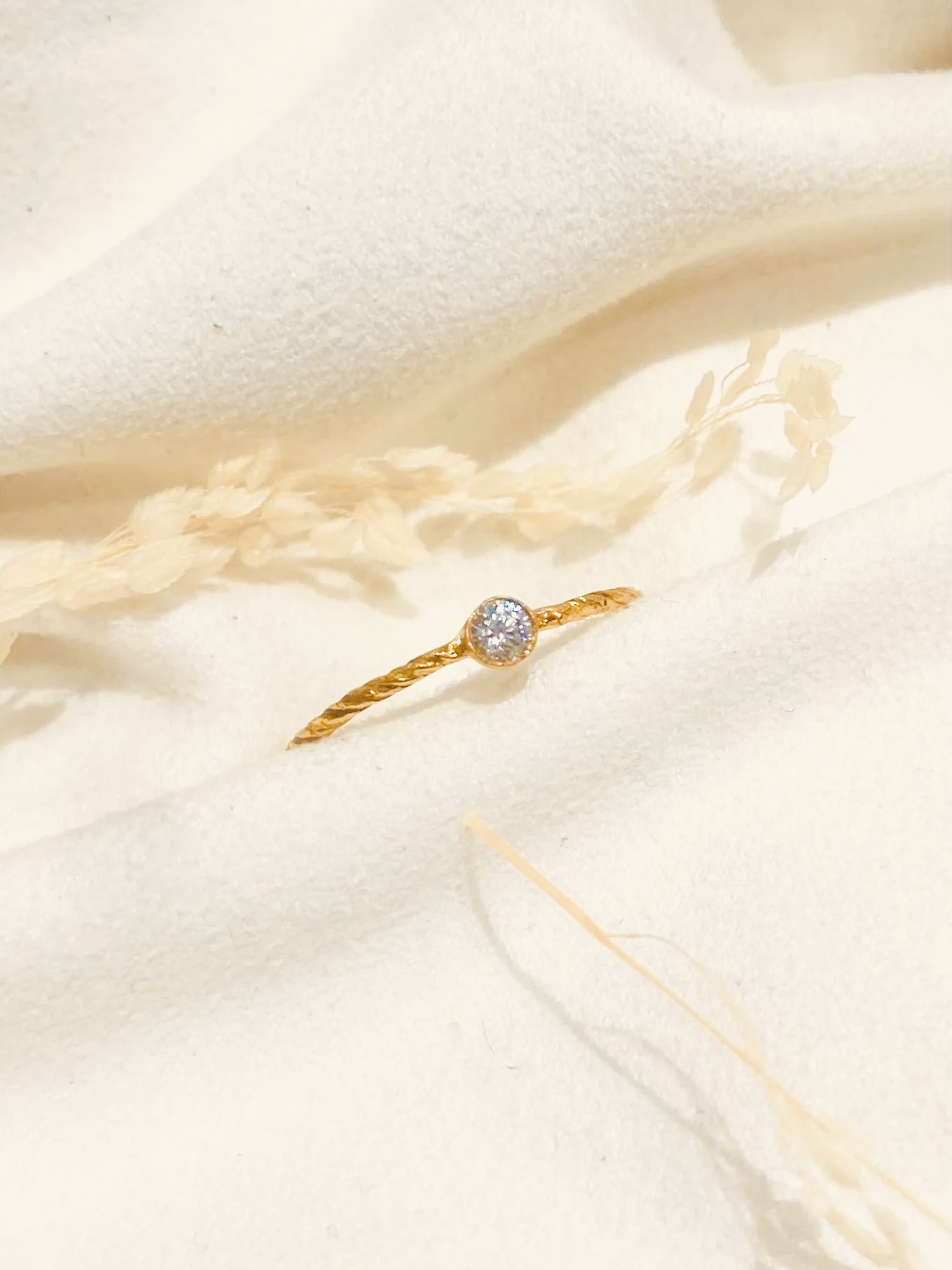 bague torsadée diamant or