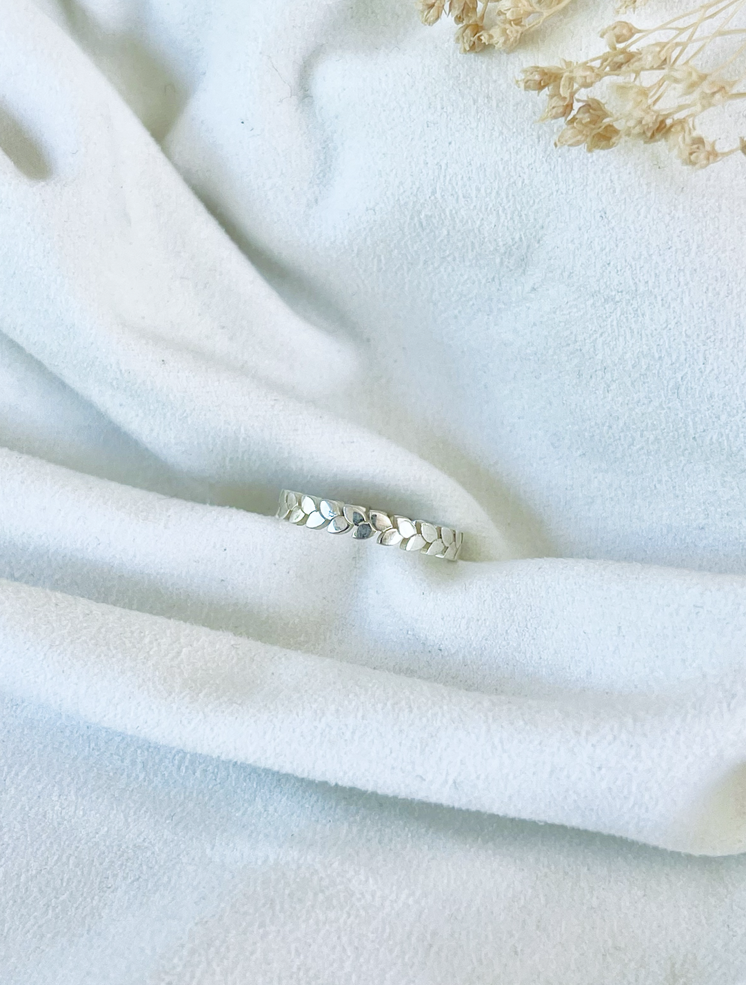 bague feuillages or argent